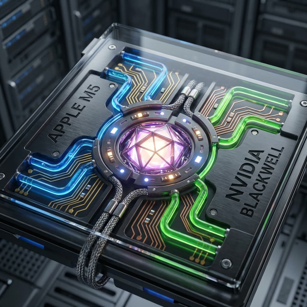 Article thumbnail: Hardware for the Agentic Era: Apple M5 vs Nvidia Blackwell